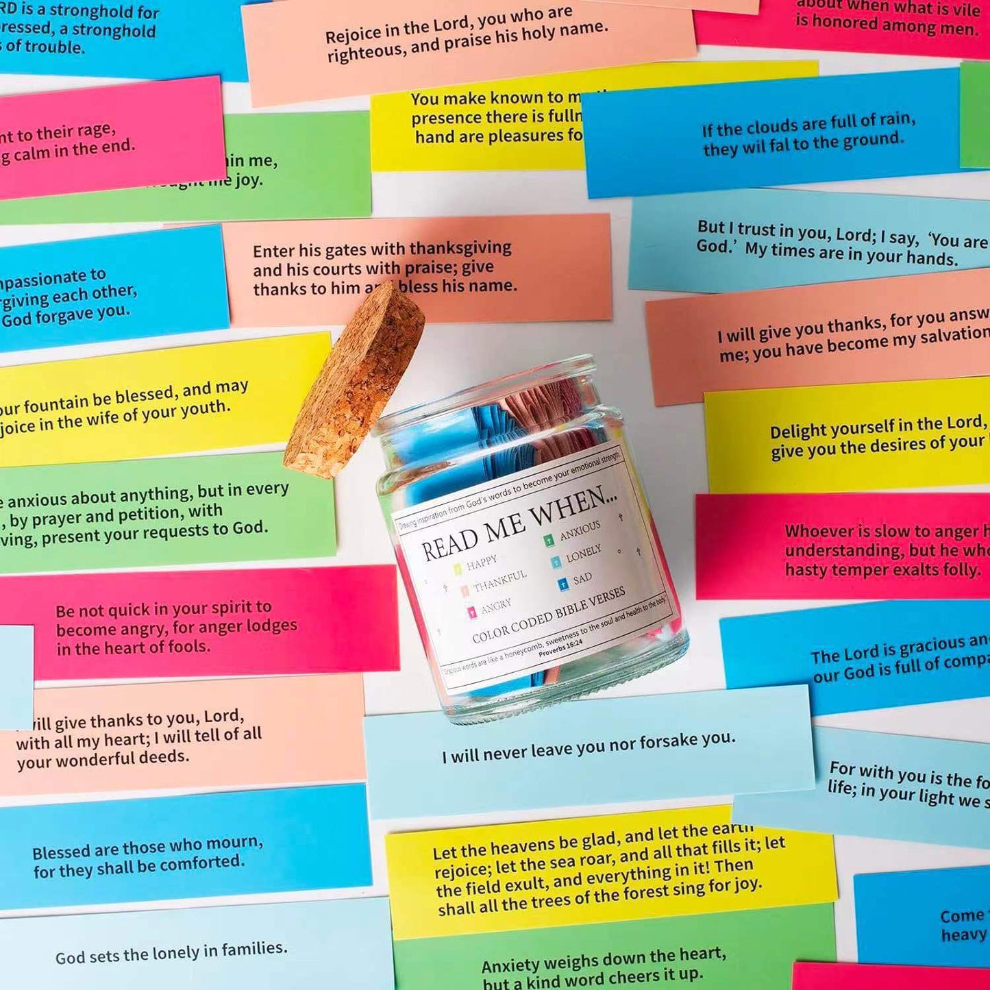 The Promise Remains Hope Jar | Color-Coded Scripture Cards for Anxious, Sad & Hard Days